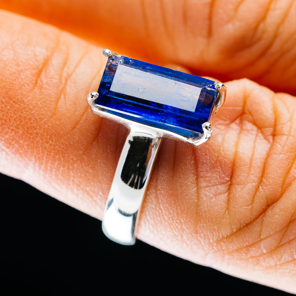 3.53ct Faceted Kyanite Ring Size 7 Adjustable (.925 Sterling Silver)