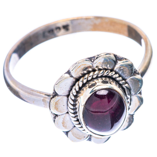 Garnet Dainty Ring Size 8 (925 Sterling Silver) R5731