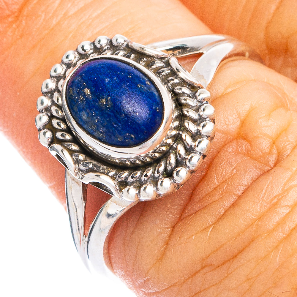 Dainty Lapis Lazuli Ring Size 7 (925 Sterling Silver) R8617
