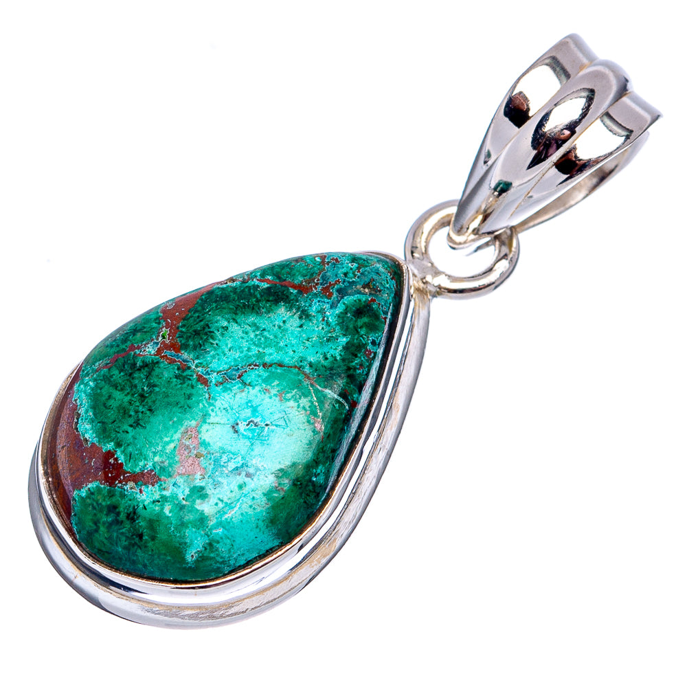 Chrysocolla Pendant 1 3/8" (.925 Sterling Silver)