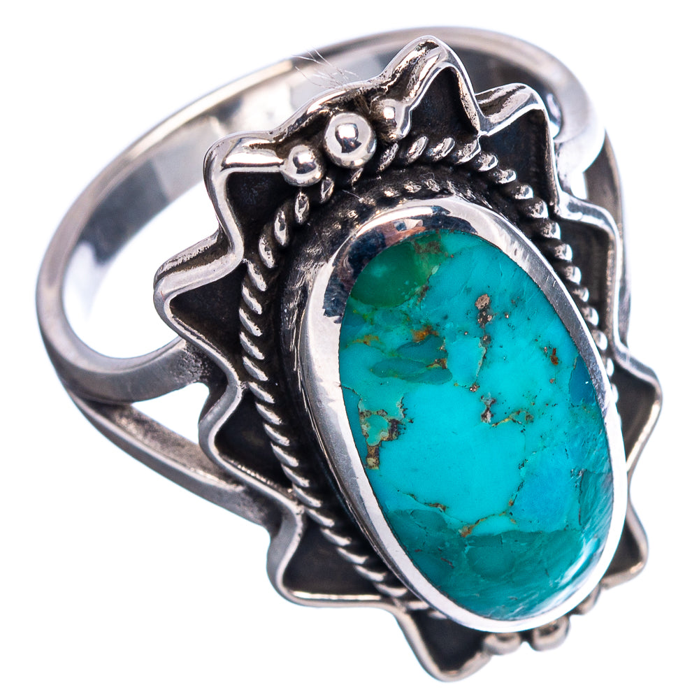 Native Style Mohave Turquoise Ring Size 9.5 (.925 Sterling Silver)