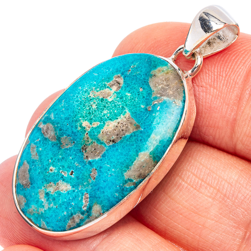 Rare Persian Turquoise Pendant 1 1/2" (925 Sterling Silver) P44902