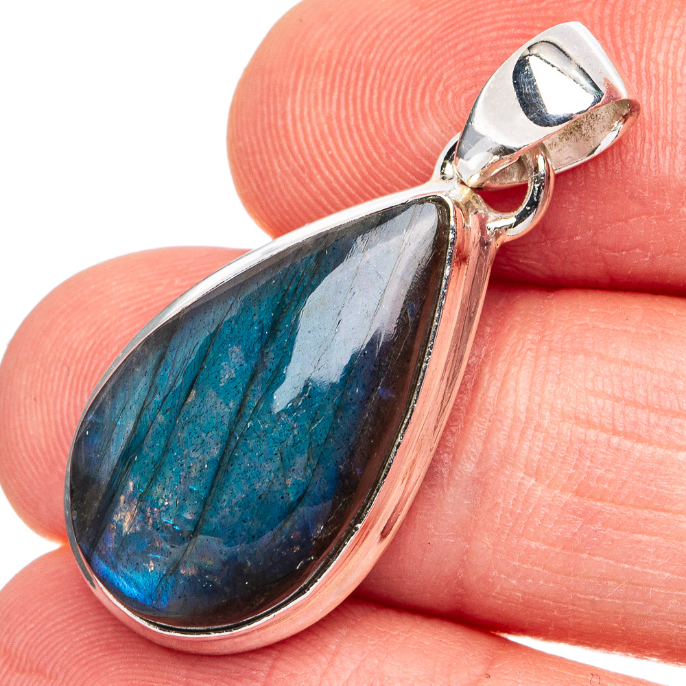 Labradorite Pendant 1 3/8" (.925 Sterling Silver)