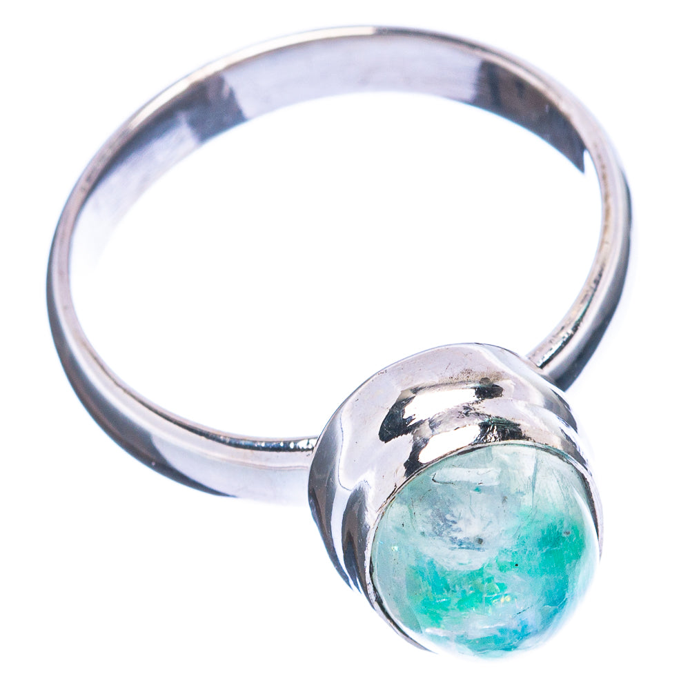 Green Moonstone Ring Size 7.75 (925 Sterling Silver) R3720