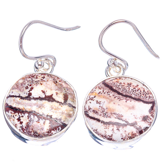 Sonora Dendritic Jasper Earrings 1 1/8" (.925 Sterling Silver)