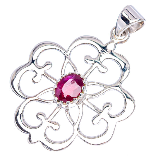 Signature Burmese Ruby Pendant 1 3/8" (.925 Sterling Silver)