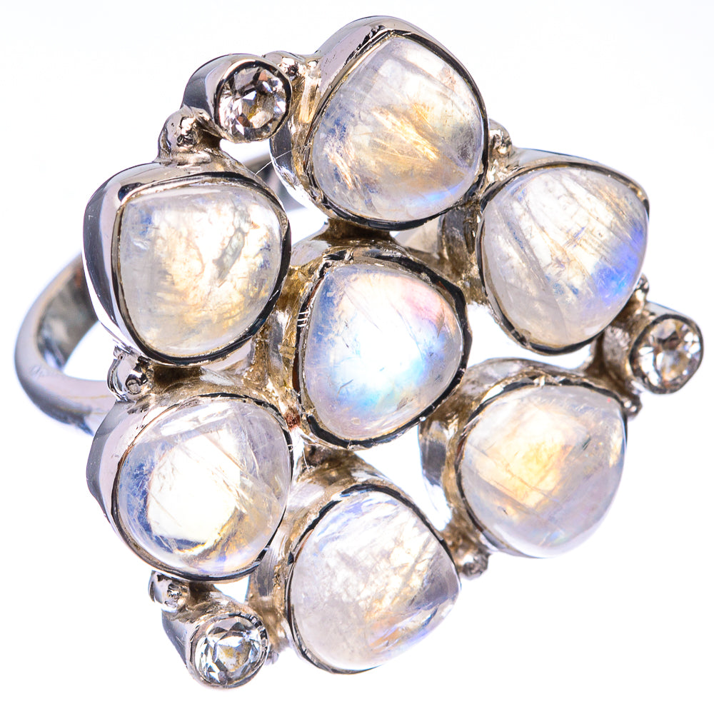 Signature Rainbow Moonstone Ring Size 7.25 (925 Sterling Silver) R141711