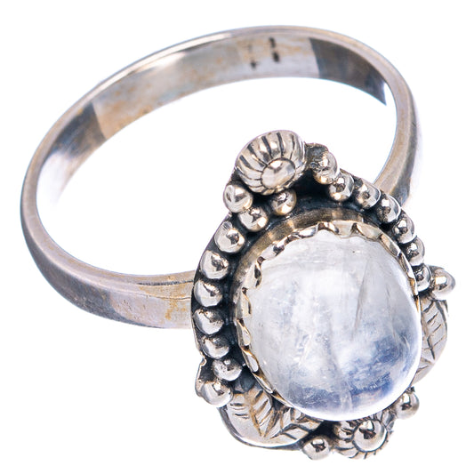 925 sterling silver moonstone ring with oval cabochon and beaded halo setting