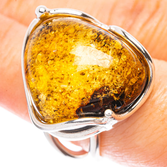 Baltic Amber Ring Size 8.25 (925 Sterling Silver) R1864