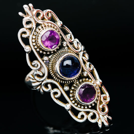 Premium Iolite, Amethyst Ring Size 8.75 (.925 Sterling Silver)