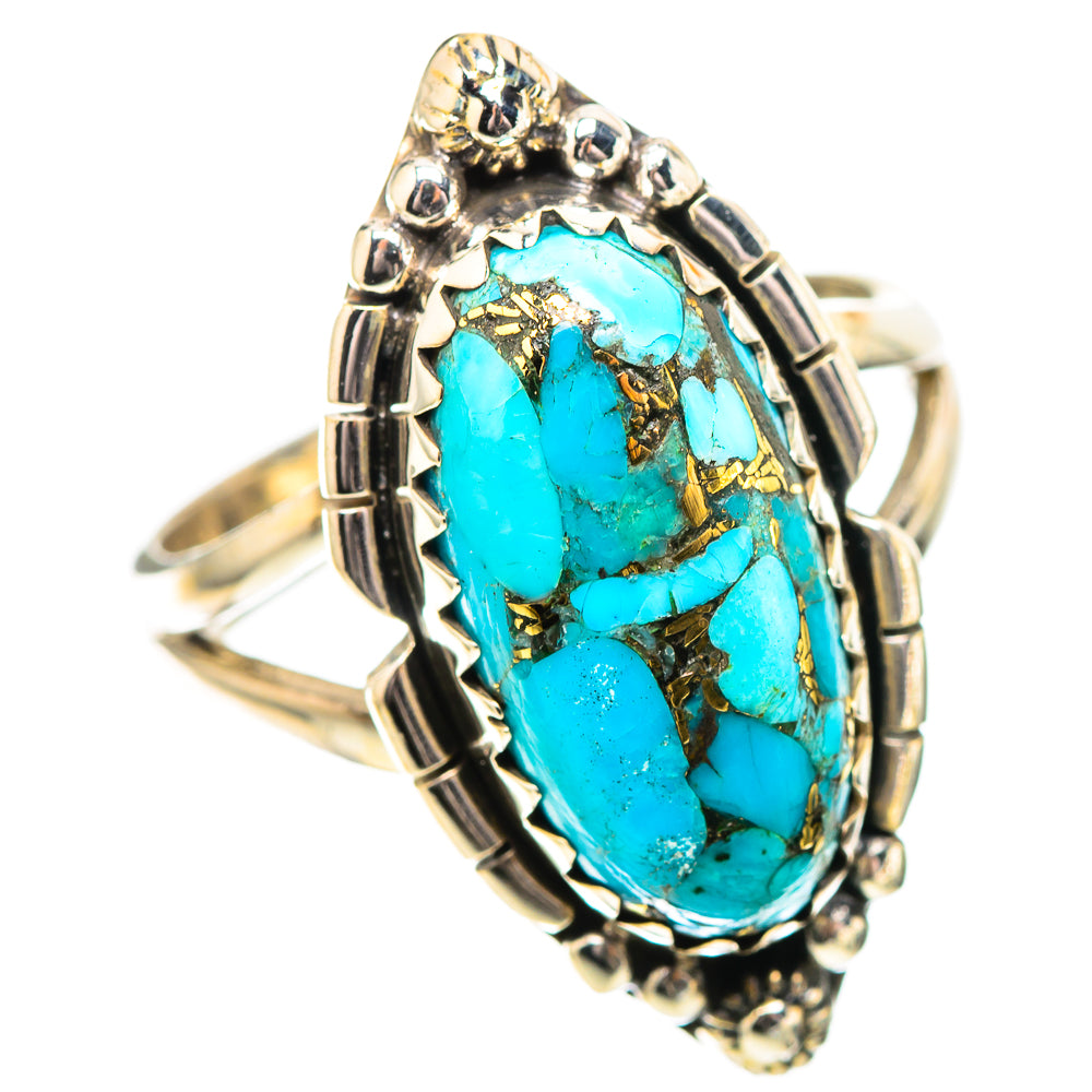 Blue Copper Composite Turquoise 925 Sterling Silver Ring Size 8.5 (925 Sterling Silver) RING139451