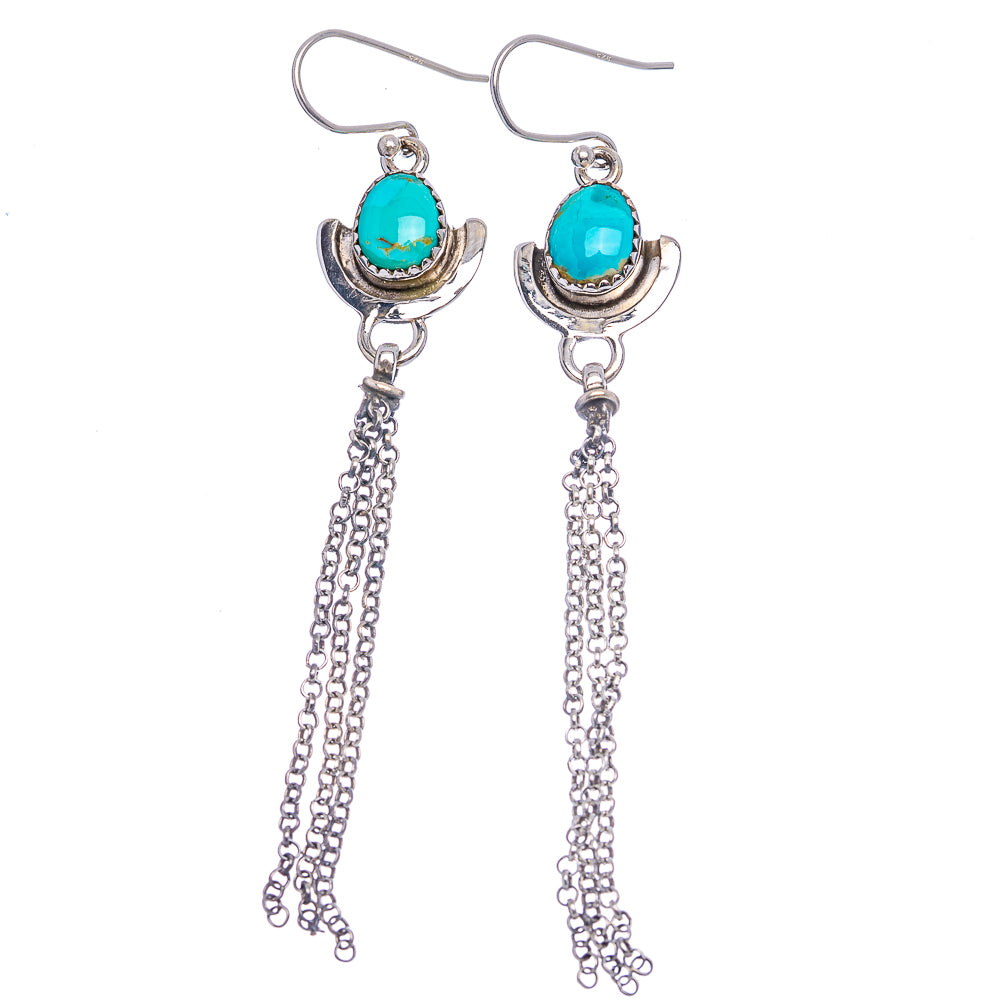 Mojave Turquoise Earrings 3 3/8" (.925 Sterling Silver)