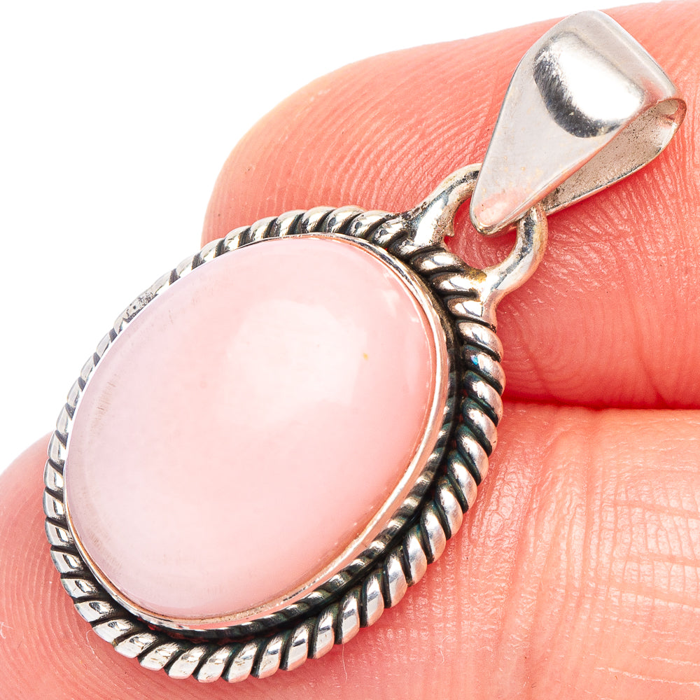 Pink Opal Pendant 1 1/8" (925 Sterling Silver) P44280