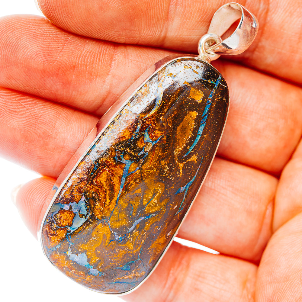 Boulder Opal Pendant 2 3/8" (.925 Sterling Silver)