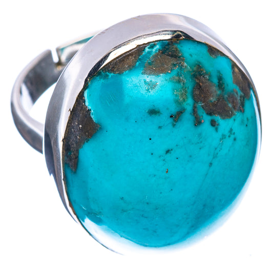 Premium Persian Turquoise Ring Size 7 Adjustable (.925 Sterling Silver)