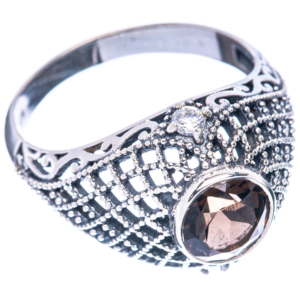 Smoky Quartz Ring Size 8.5 (925 Sterling Silver) R3105