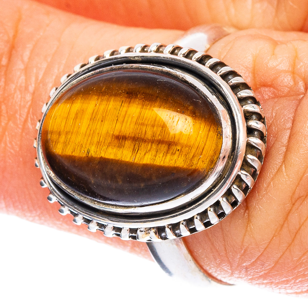 Tiger Eye Ring Size 6.5 (925 Sterling Silver) R7923