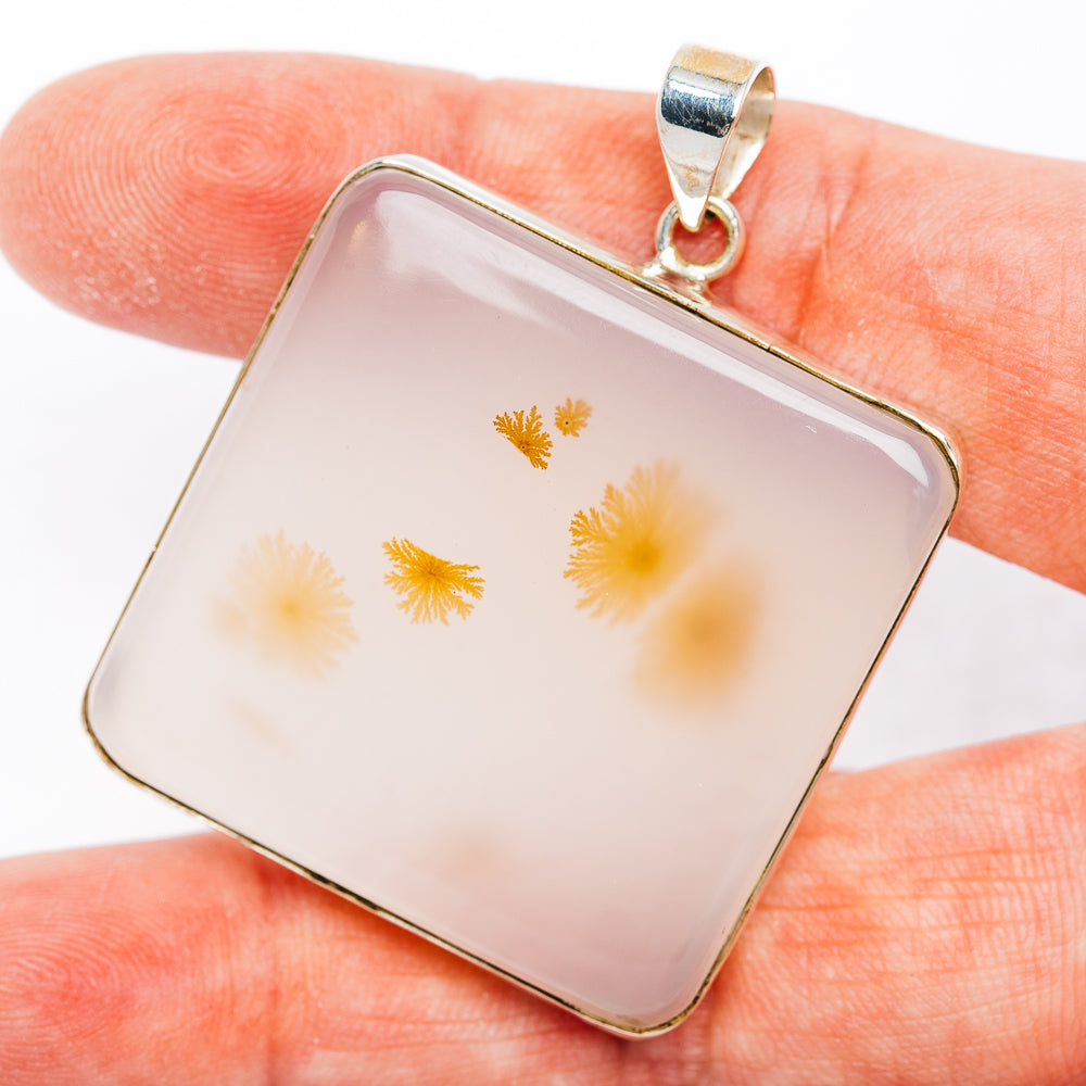 Premium Scenic Agate Pendant 1 7/8" (.925 Sterling Silver)