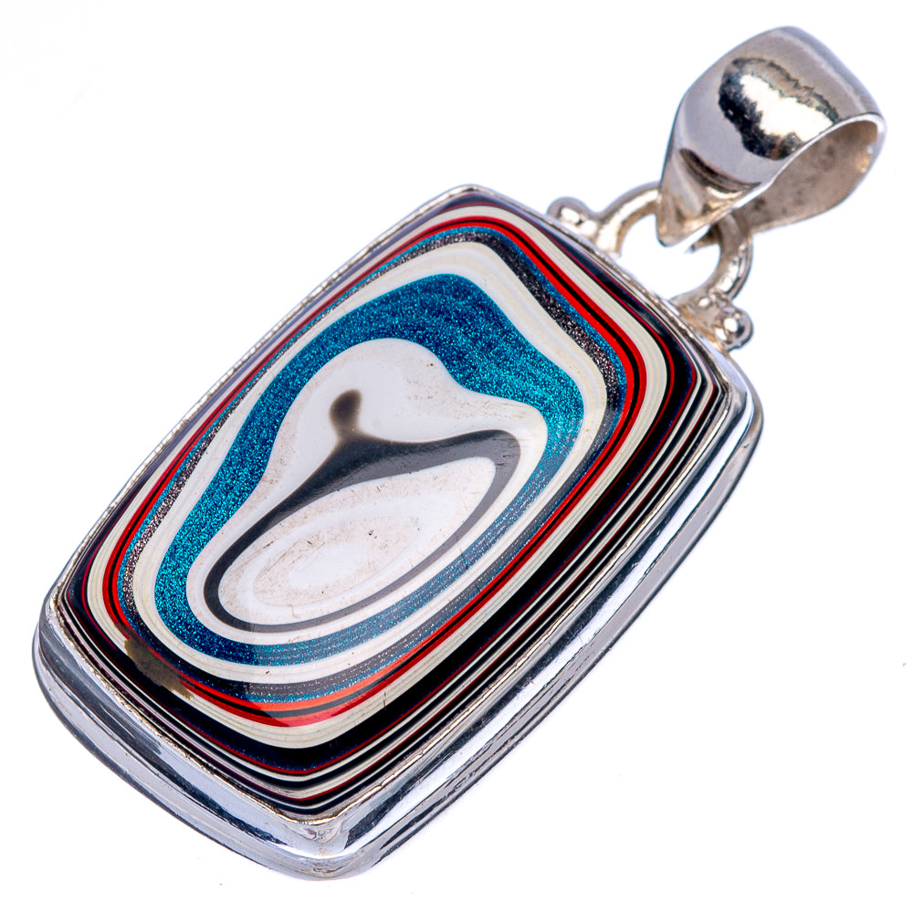 Rare Fordite Pendant 1 3/8" (925 Sterling Silver) P39978