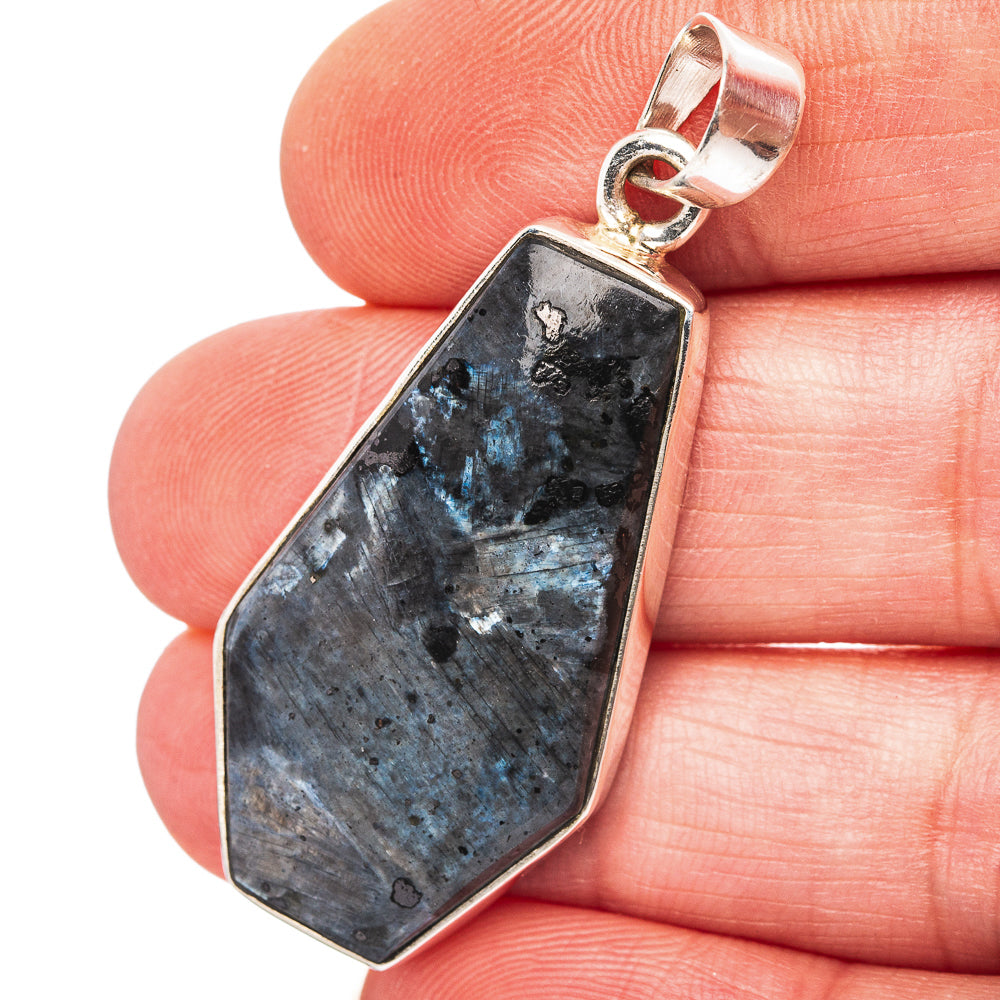 Larvikite Pendant 1 3/4" (.925 Sterling Silver)