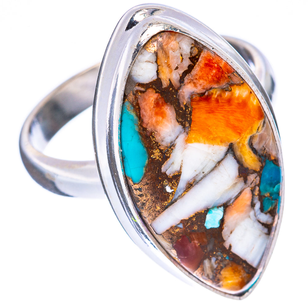 Spiny Oyster Turquoise Ring Size 8.75 (925 Sterling Silver) R3133