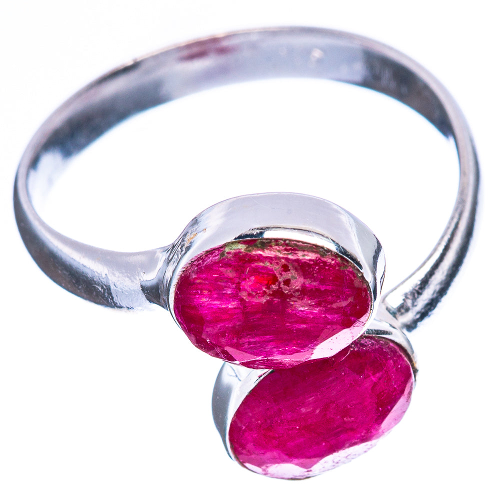 Red Sillimanite Dainty Ring Size 7 Adjustable (925 Sterling Silver) R5131
