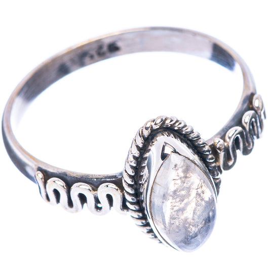 Rainbow Moonstone Ring Size 7.75 (925 Sterling Silver) R5671