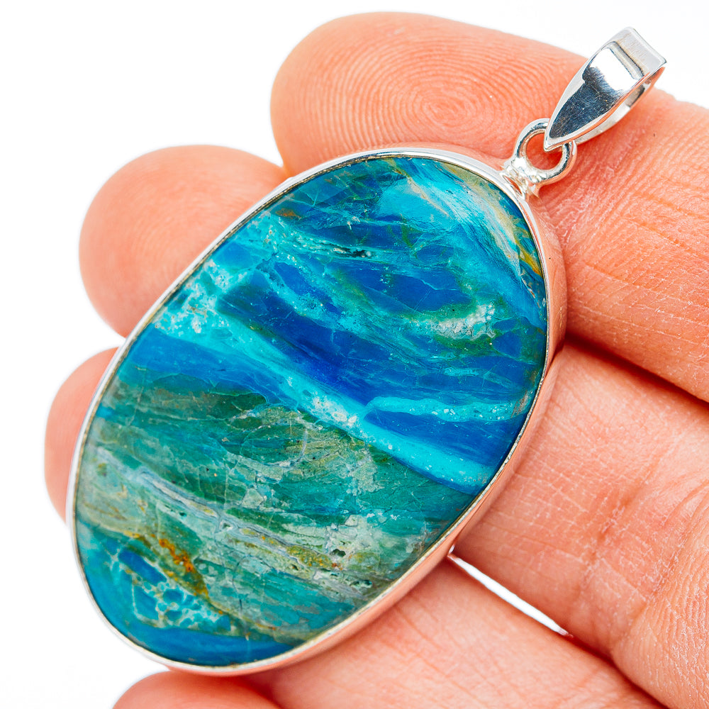 Premium Peruvian Opal Pendant 2" (.925 Sterling Silver)