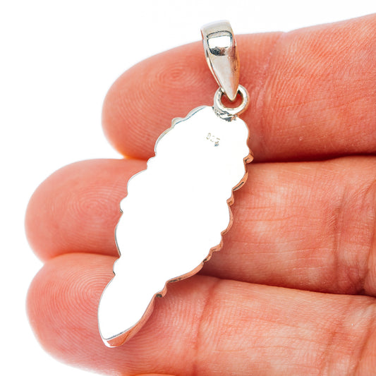 Rainbow Moonstone Pendant 1 5/8" (.925 Sterling Silver)