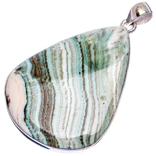 Blue Aragonite Pendant 2 1/8" (925 Sterling Silver) P43288