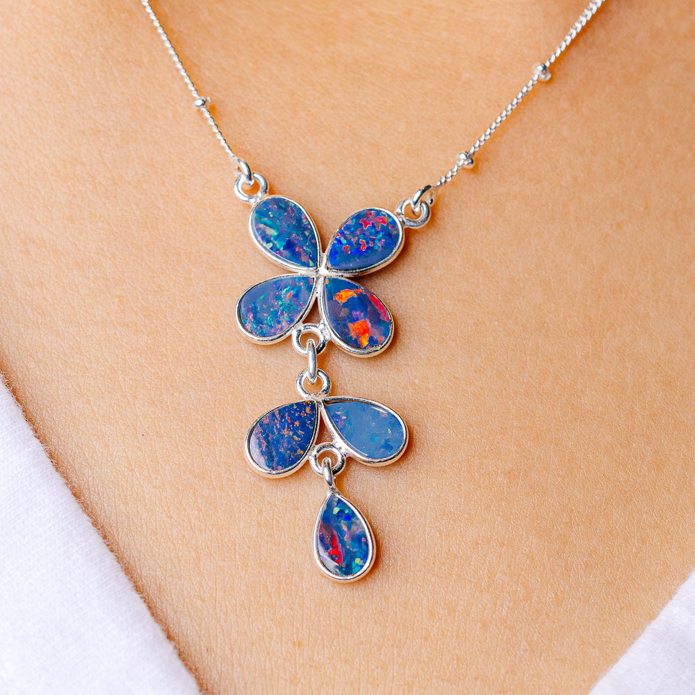 Doublet Opal Necklace 16.75 (925 Sterling Silver) N90192