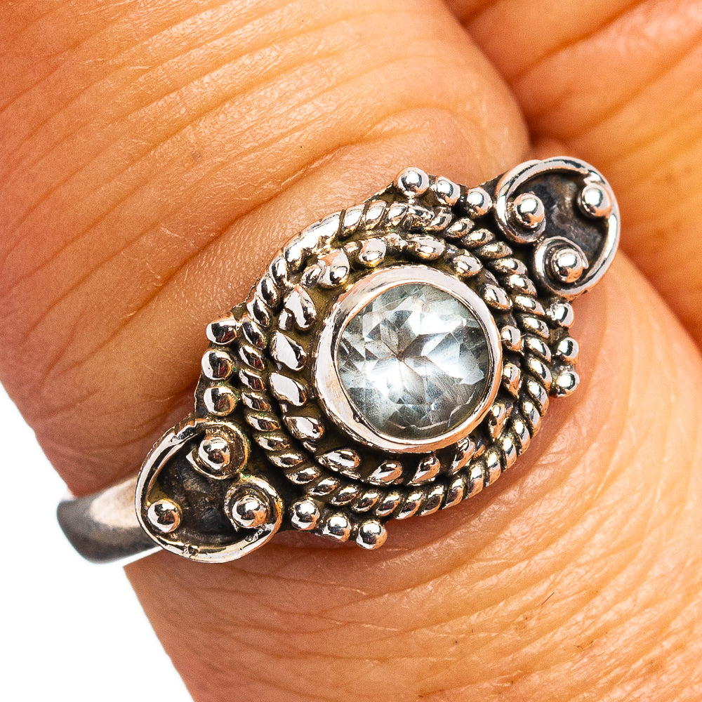 Blue Topaz Ring Size 7.5 (.925 Sterling Silver)