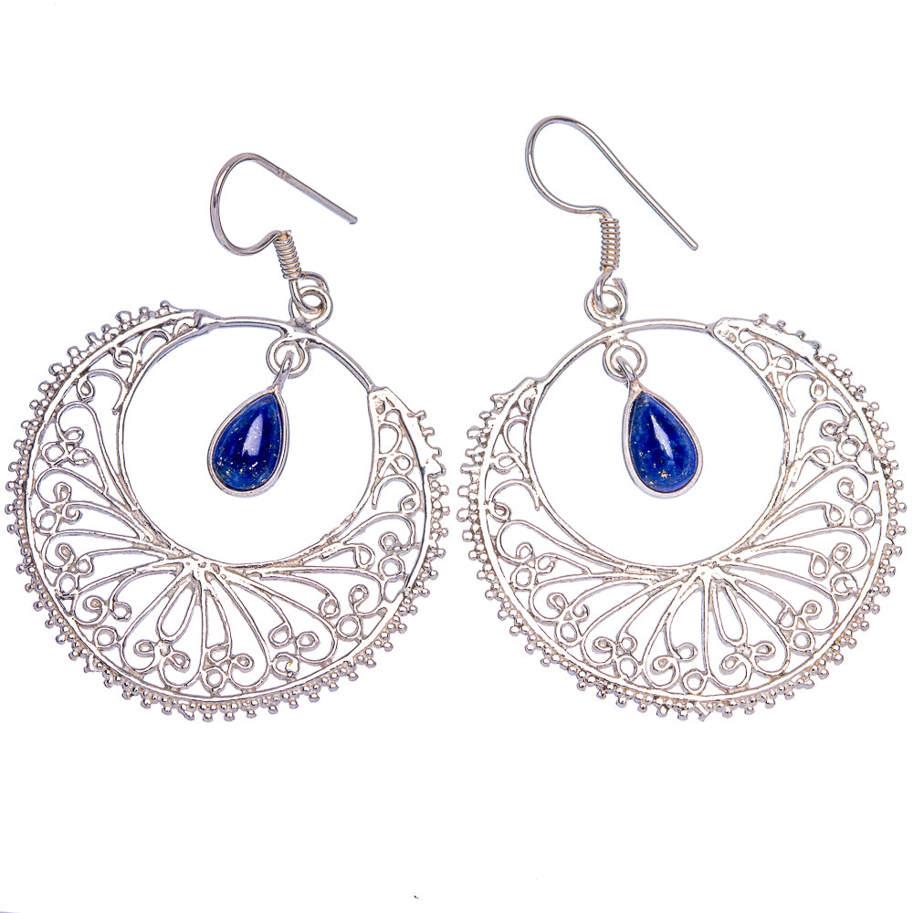 Lapis Lazuli Earrings 1 7/8" (925 Sterling Silver) E433202