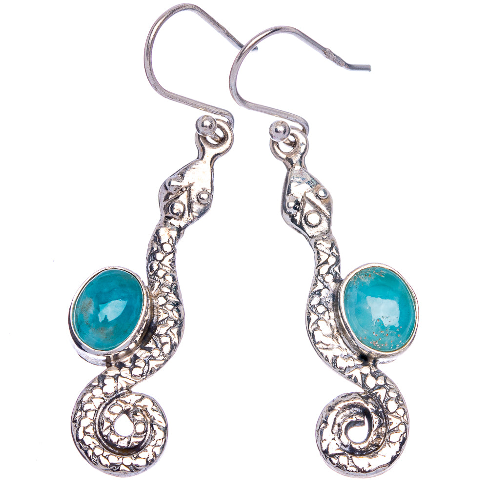Larimar Earrings 1 3/4" (925 Sterling Silver) E433227