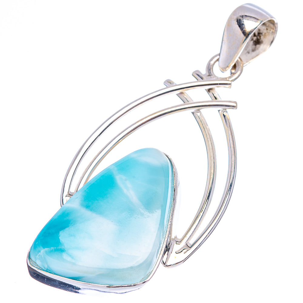 Premium Larimar Pendant 2 1/8" (.925 Sterling Silver)