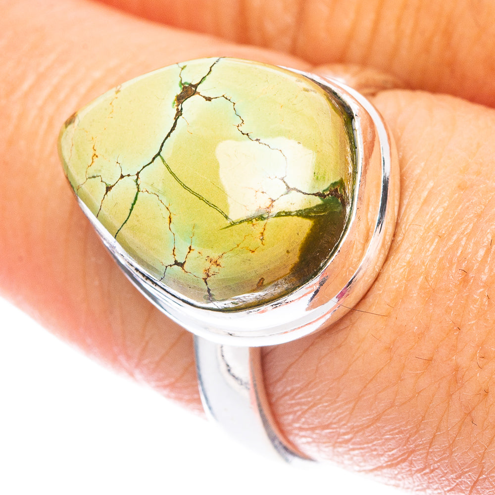 Rare Spiderweb Turquoise Ring Size 8 (925 Sterling Silver) R7495