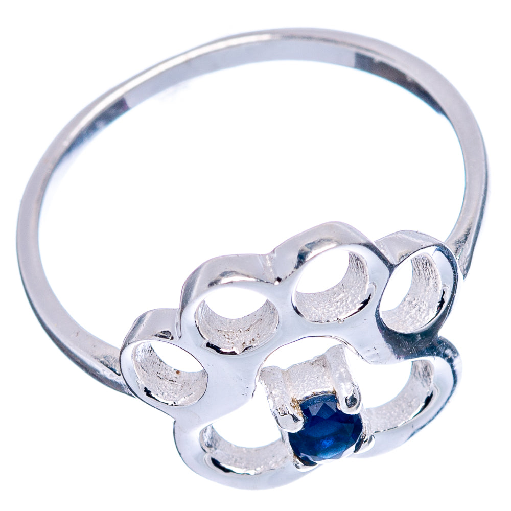 Blue Quartz Paw Dainty Ring Size 6 (.925 Sterling Silver)