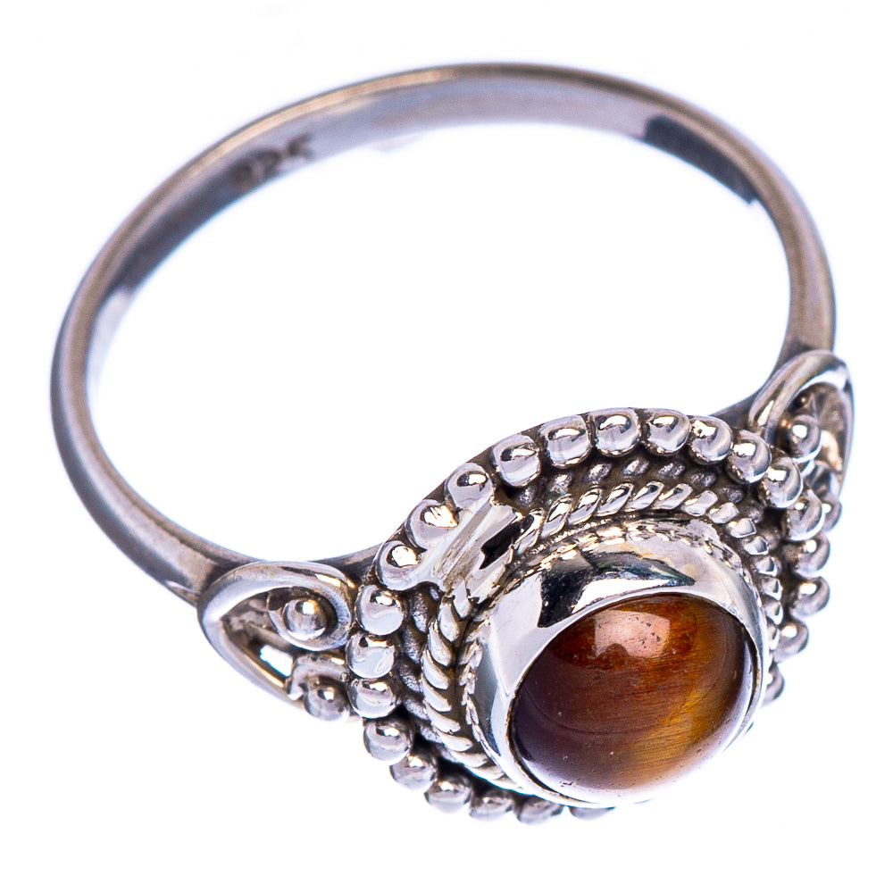 Tiger Eye Dainty Ring Size 4.25 (925 Sterling Silver) R147271