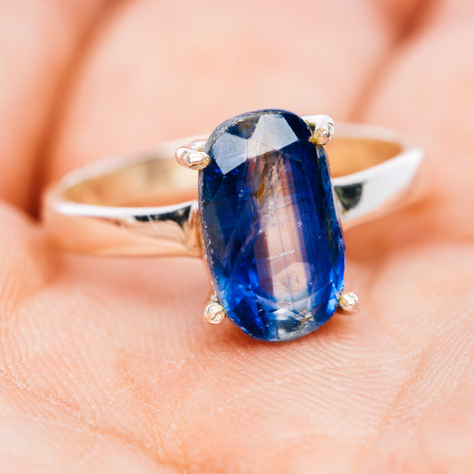 Faceted Kyanite Ring Size 8 (.925 Sterling Silver)