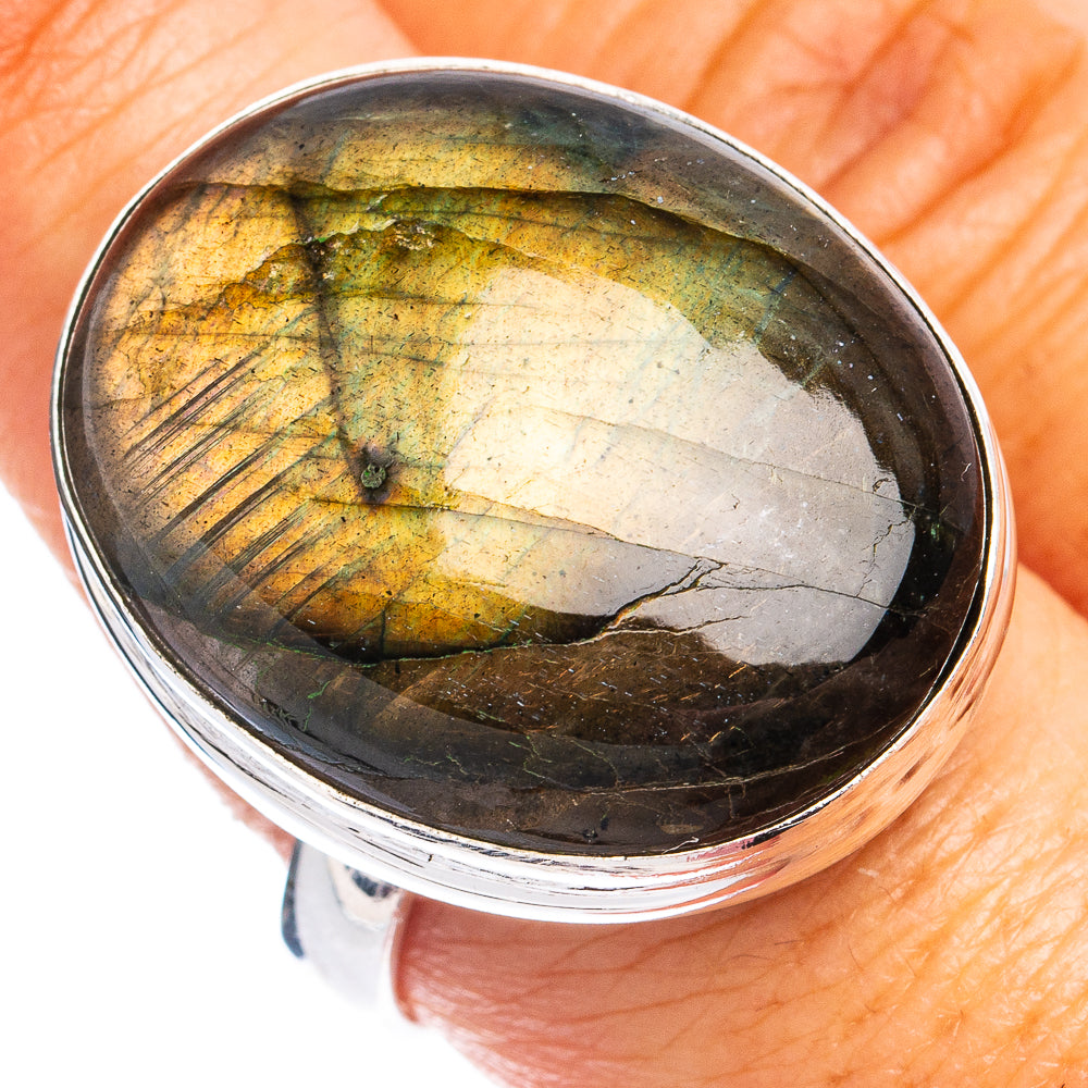 Labradorite Ring Size 9 (925 Sterling Silver) R8447