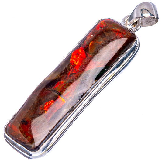 Rare Ammolite Pendant 2 1/8" (925 Sterling Silver) P41680