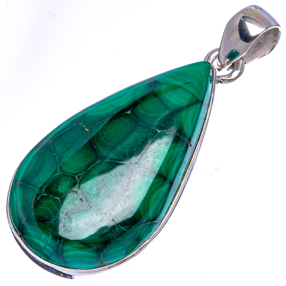 Malachite Pendants 1 5/8" (925 Sterling Silver) P43208