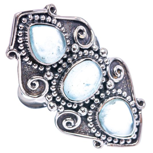 Signature Aquamarine Ring Size 7.75 (.925 Sterling Silver)