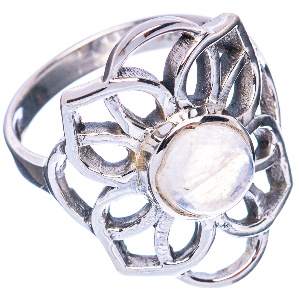 Rainbow Moonstone Ring Size 7.25 (925 Sterling Silver) R2818