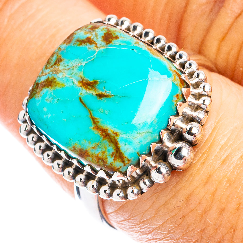 Rare Kingman Turquoise Ring Size 7.75 (925 Sterling Silver) R8350