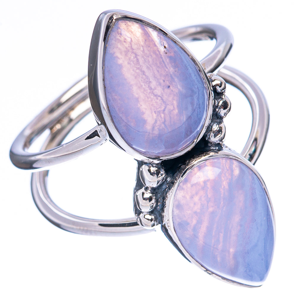 Asc Premium Blue Lace Agate Ring Size 7.75 (925 Sterling Silver) R3526
