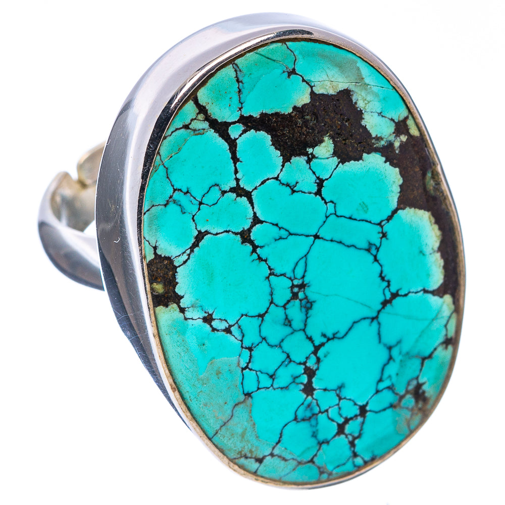 Premium Tibetan Turquoise Ring Size 6 Adjustable (.925 Sterling Silver)
