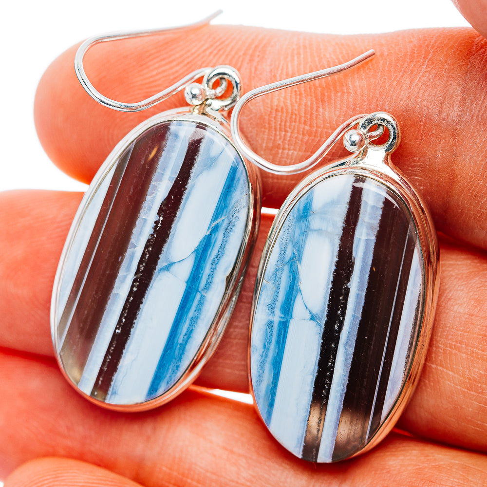 Premium Owyhee Opal Earrings 1 3/4" (.925 Sterling Silver)
