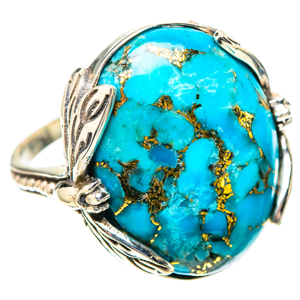 Blue Copper Composite Turquoise Ring Size 8 (925 Sterling Silver) RING139200