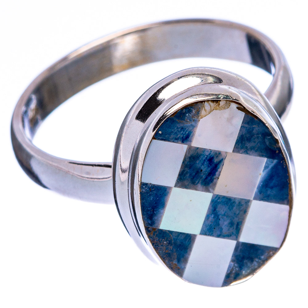 Kyanite, Cultured Pearl Composite Ring Size 7.25 (925 Sterling Silver) R146739